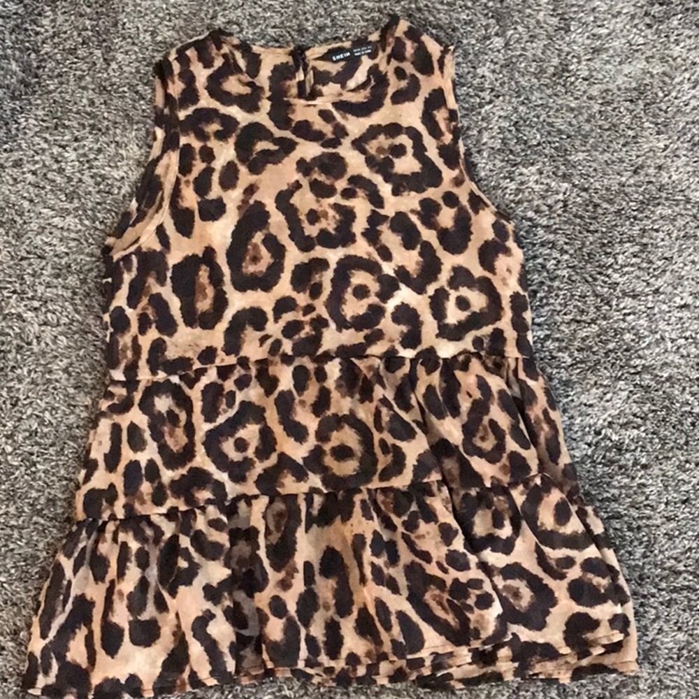 Cheetah peplum top